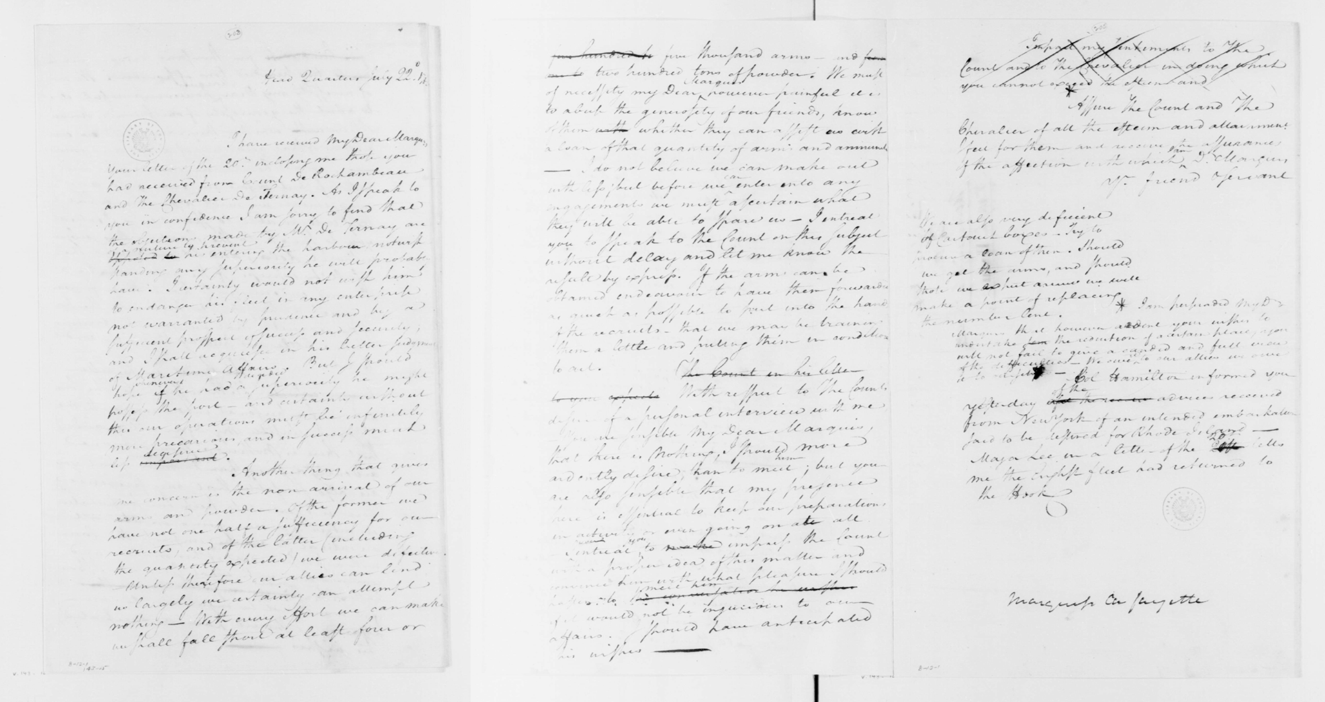 Image of a letter from the George Washington Letter's display from the Smithsonian and DIA