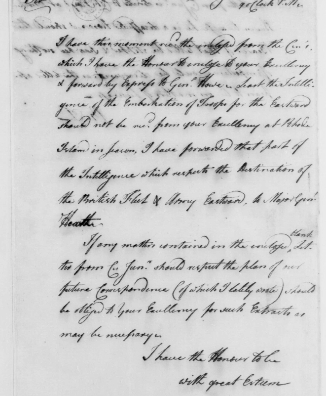 Image of a letter from the George Washington Letter's display from the Smithsonian and DIA