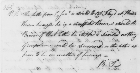 Image of a letter from the George Washington Letter's display from the Smithsonian and DIA