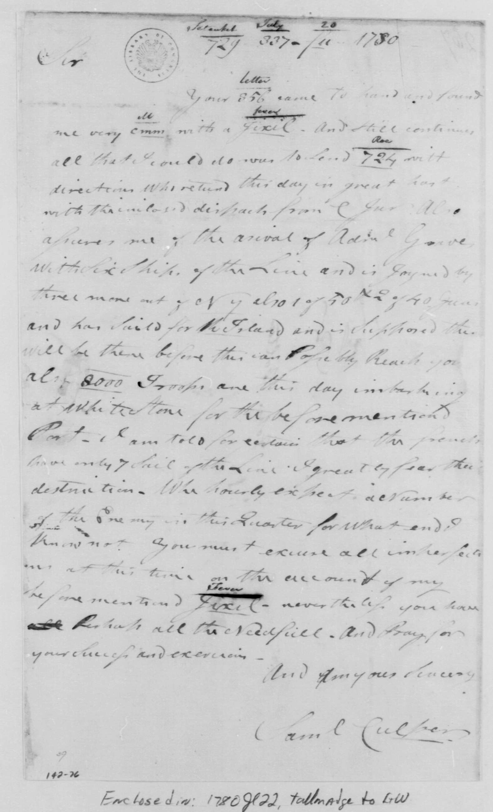 Image of a letter from the George Washington Letter's display from the Smithsonian and DIA