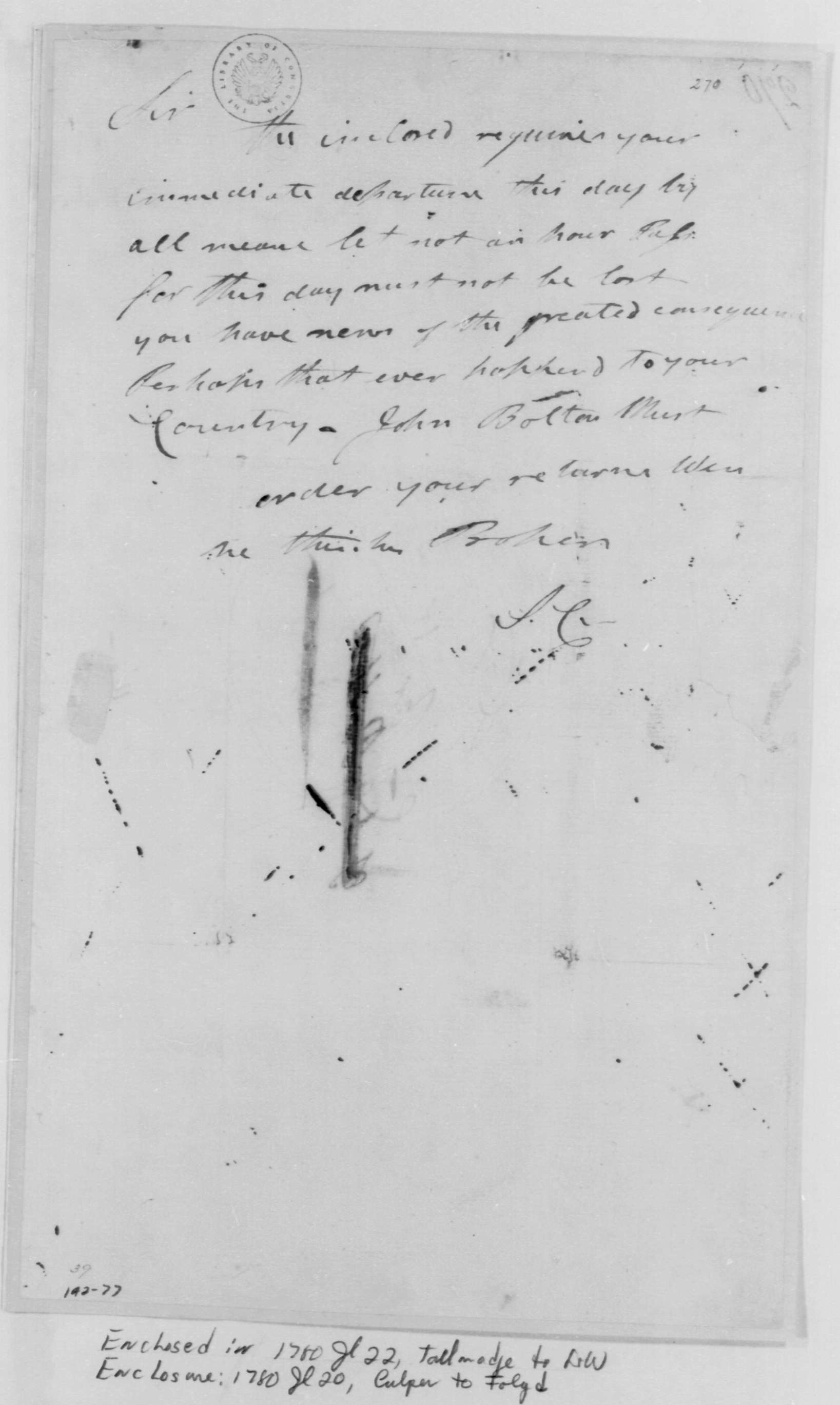 Image of a letter from the George Washington Letter's display from the Smithsonian and DIA