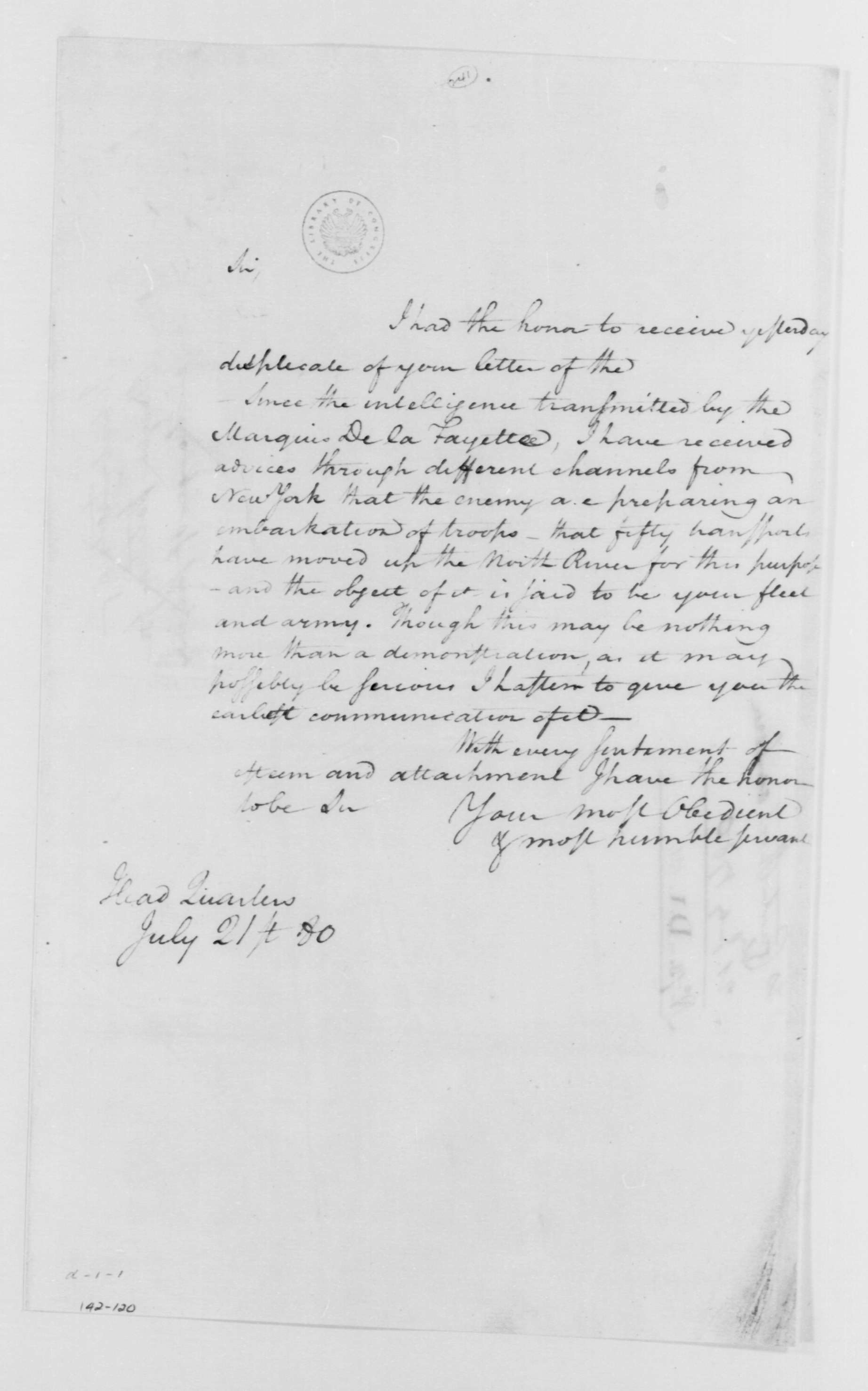 Image of a letter from the George Washington Letter's display from the Smithsonian and DIA